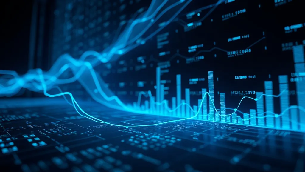 A high-tech digital environment showing abstract data stream